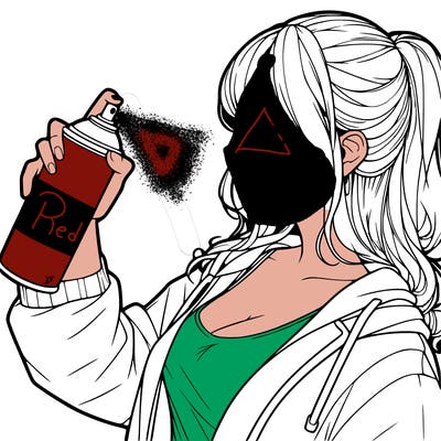 a realistic girl spray, painting