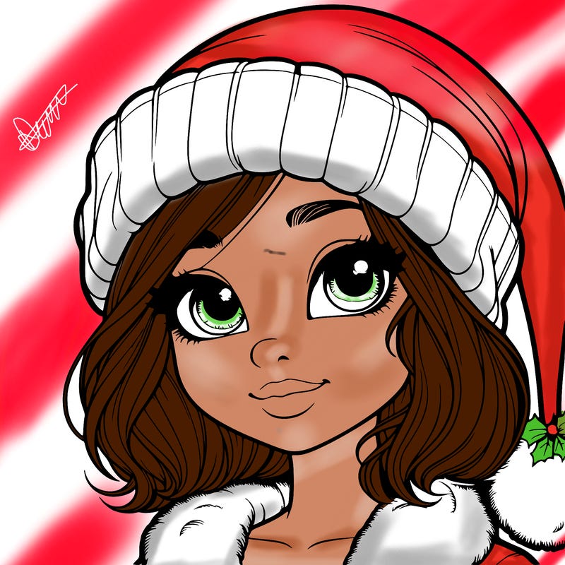 realistic christmas girl