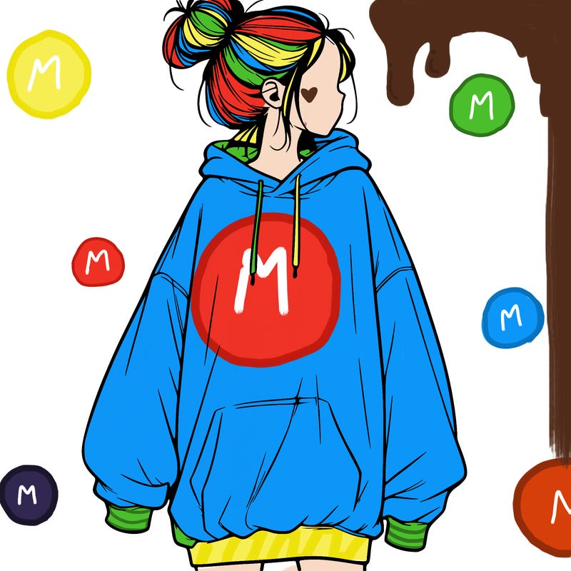 realistic girl with a oversized sweatshirt on and a bun