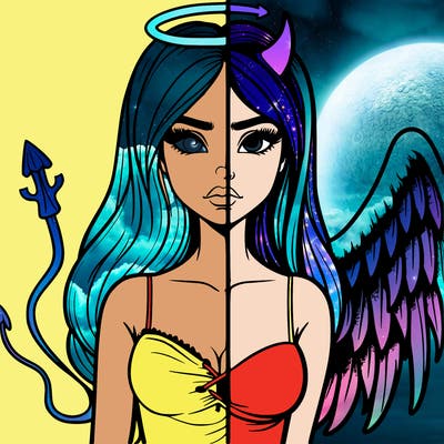 devil vs angel realistic girl