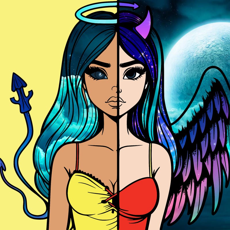 devil vs angel realistic girl