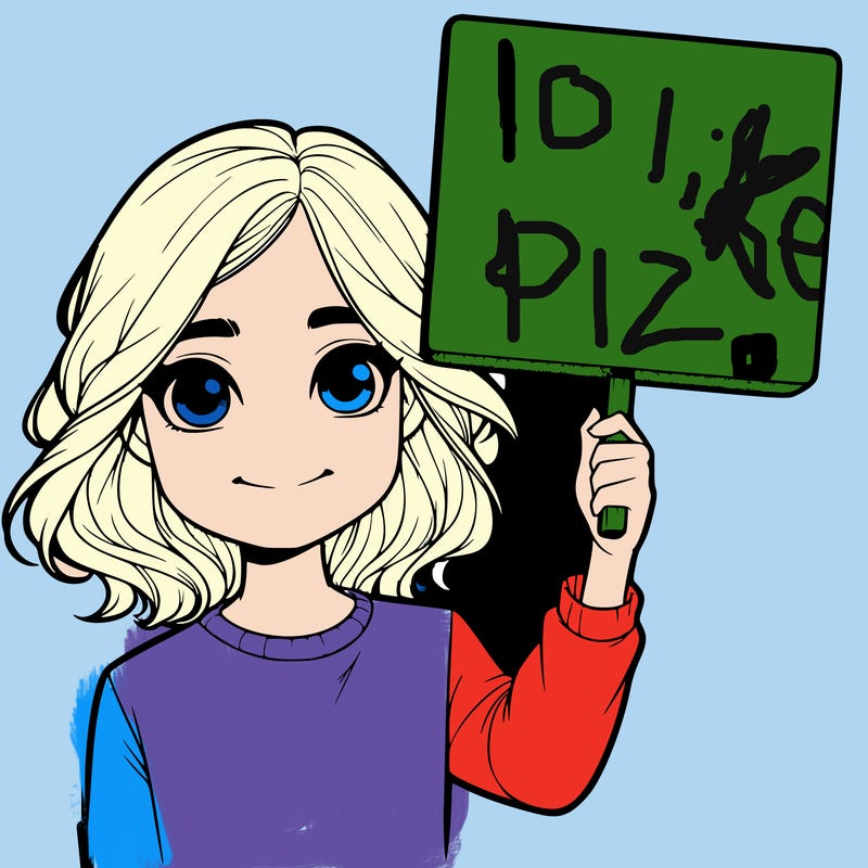 realistic girl holding up a sign