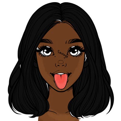 realistic girl with her tongue out