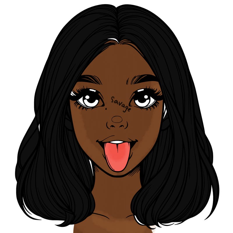 realistic girl with her tongue out