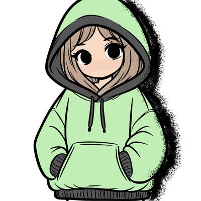 a girl in a oversized hoodie