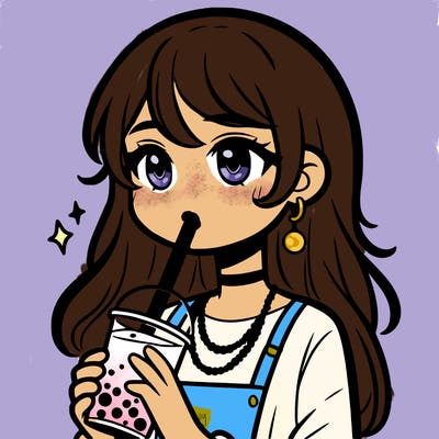 teenage girl drinking boba