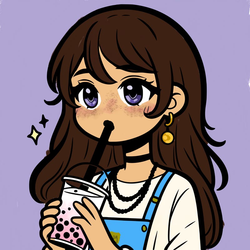teenage girl drinking boba