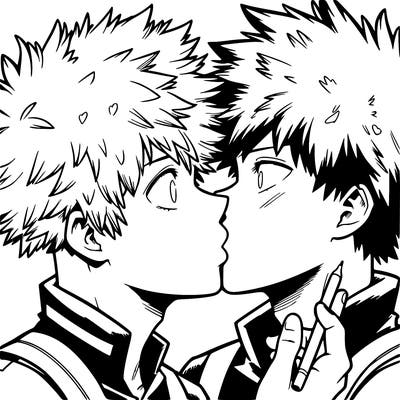 bakudeku kiss realistic