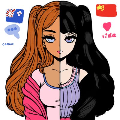 realistic girl split