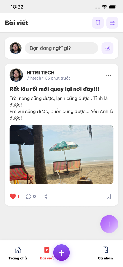 Ao Trình - Social feed showing community posts in the Ao Trinh sports app