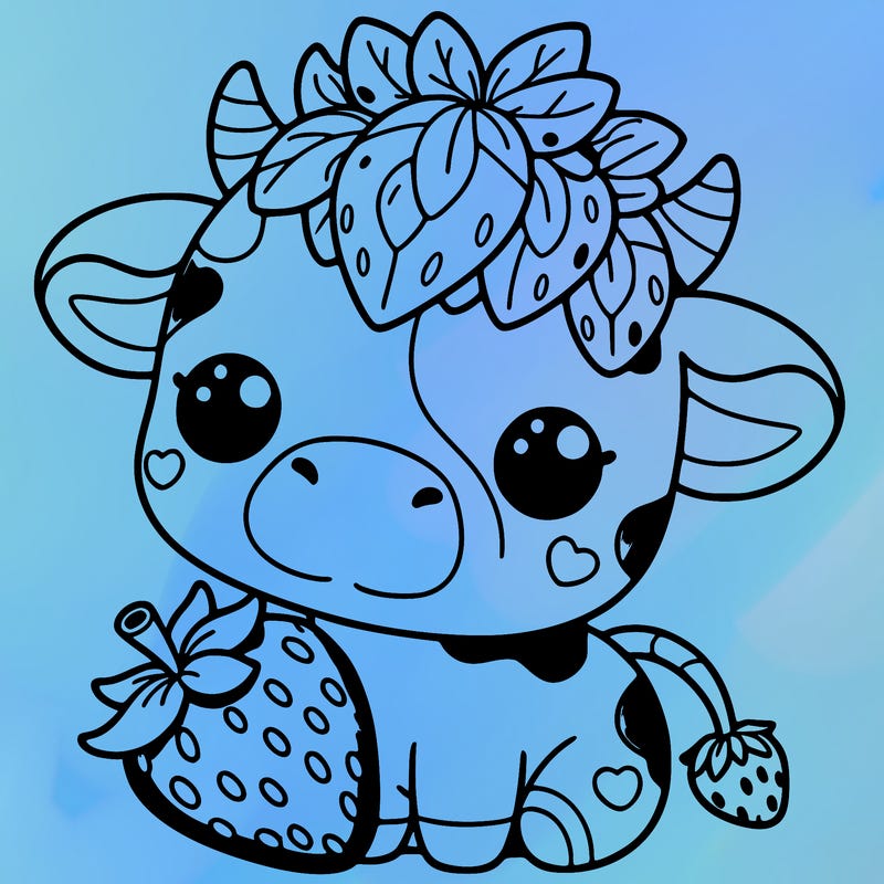 cute strawberry cow