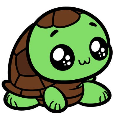 cute little animated turtle