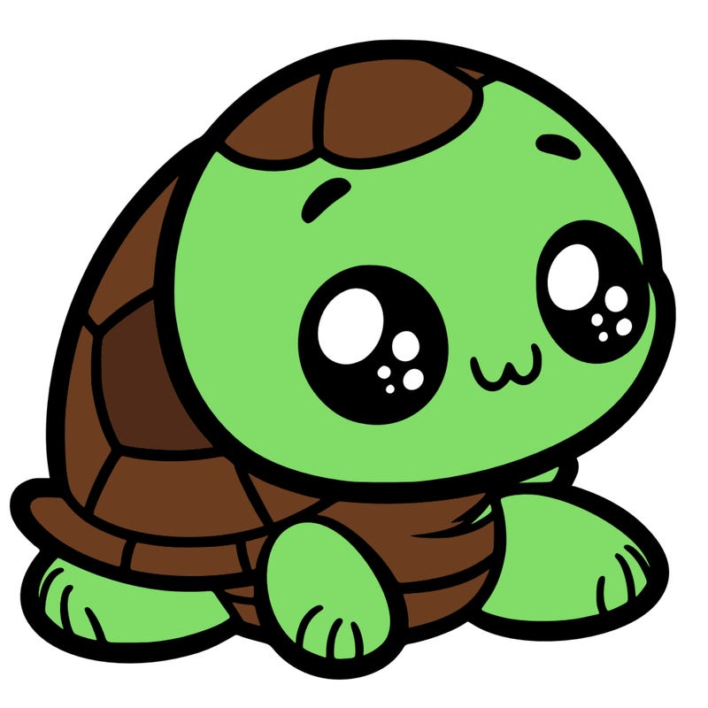 cute little animated turtle