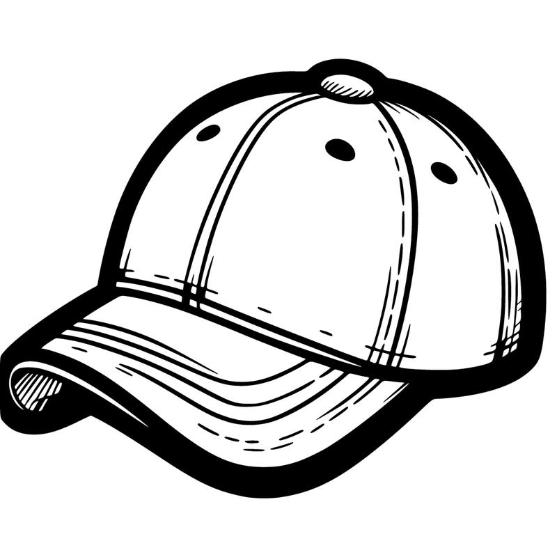 a baseball cap with a curved brim and adjustable strap.
