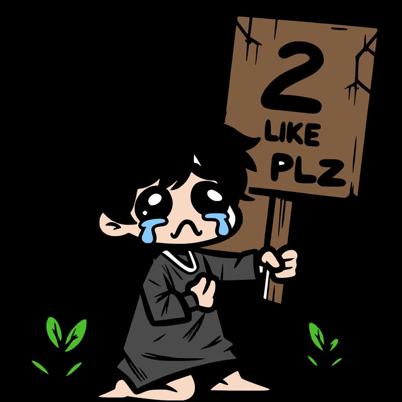 small poor toddler crying with sign that says 2 like plz