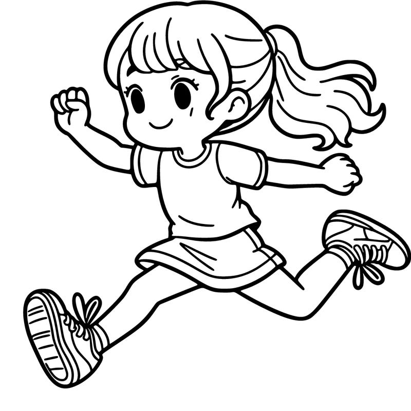 a girl leaping