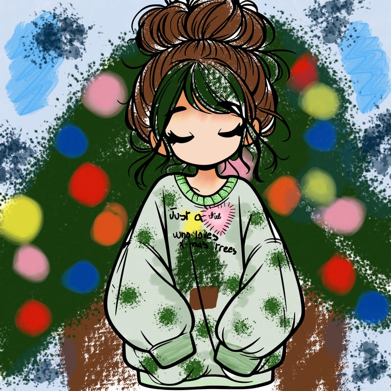 girl with baggy sweatshirt and messy bun