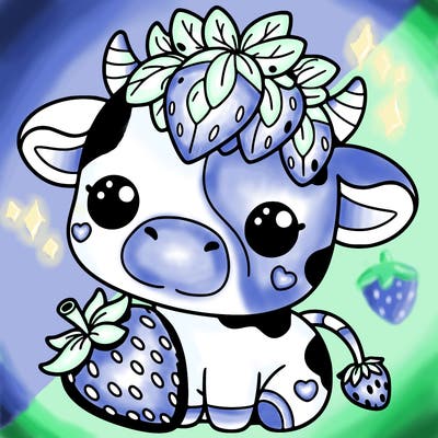 cute strawberry cow