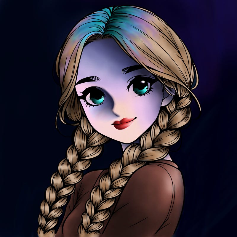 realistic girl with braids