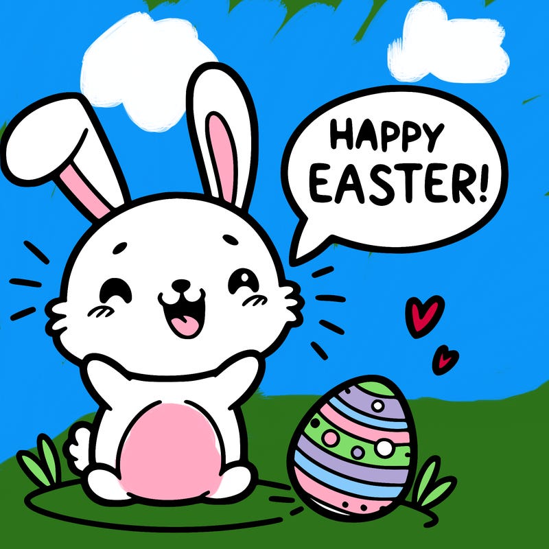 easter bunny saying happy easter