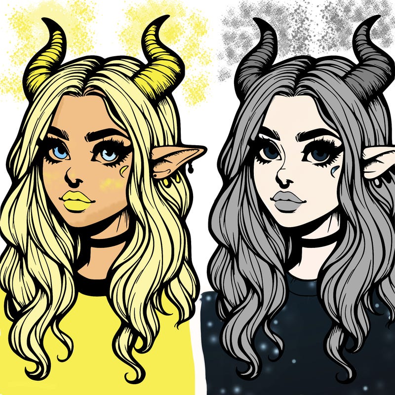 realistic girl with horns