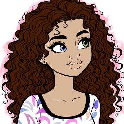 realistic girl with curly hair