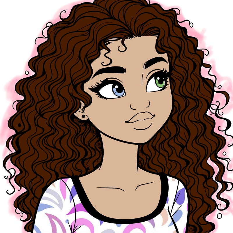 realistic girl with curly hair