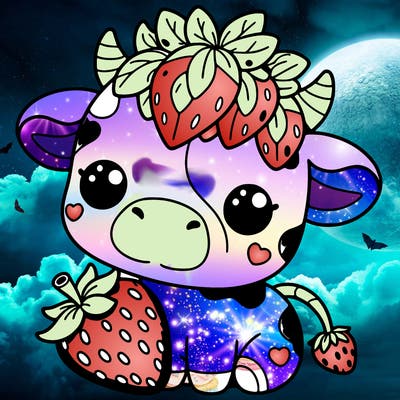 cute strawberry cow