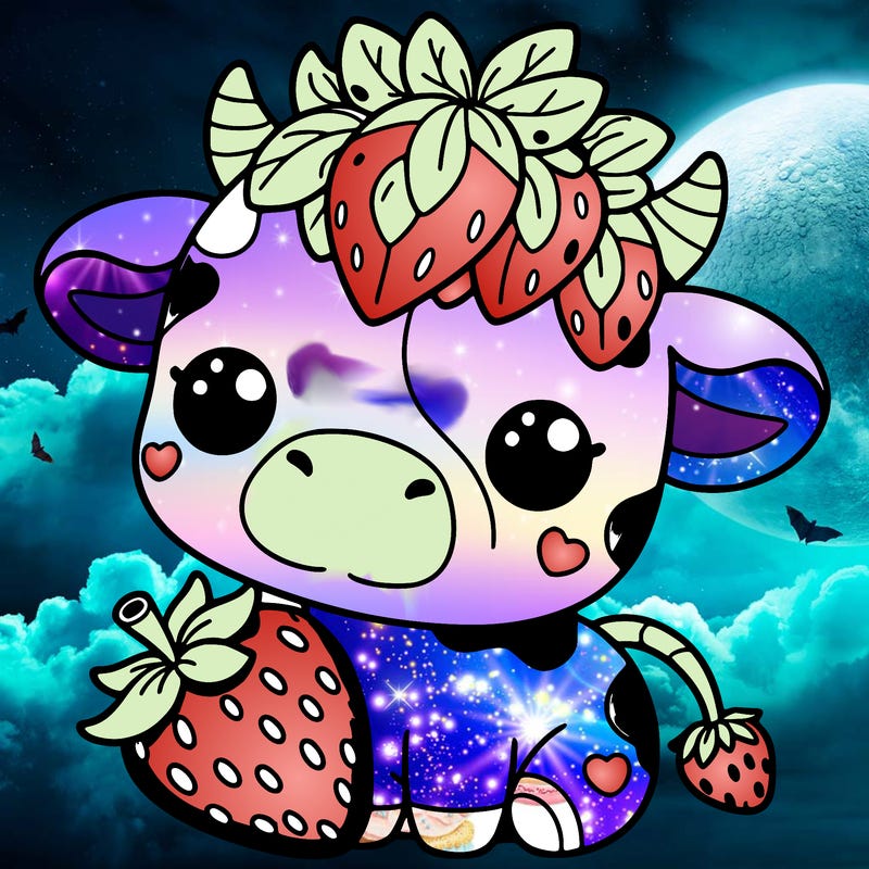 cute strawberry cow