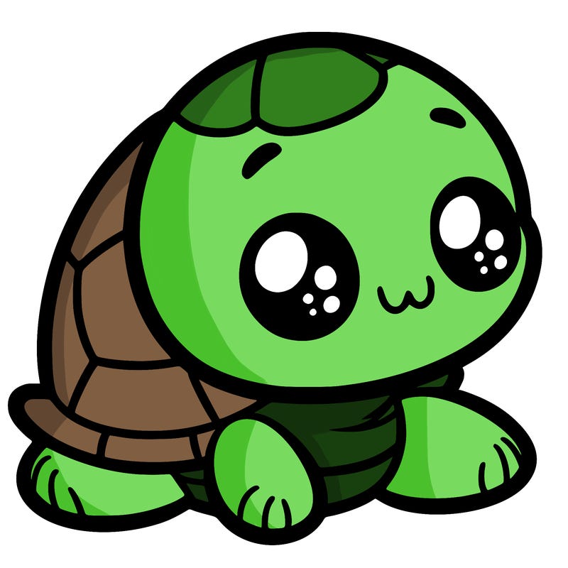 cute little animated turtle