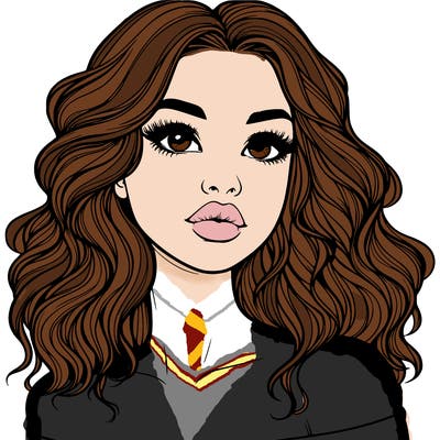 realistic girl with wavy hair and lips