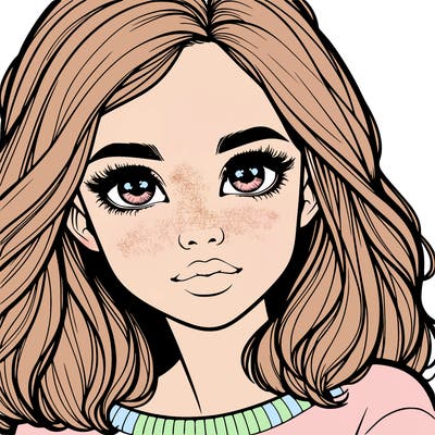 realistic girl whith cute eyes