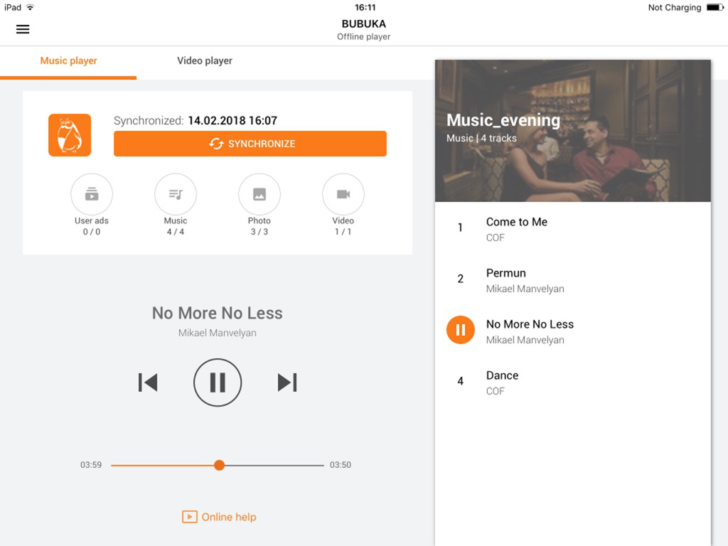 BUBUKA for iPad - BUBUKA iPad app music player dashboard for business background music
