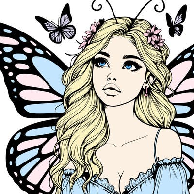 butterfly fairy realistic girl