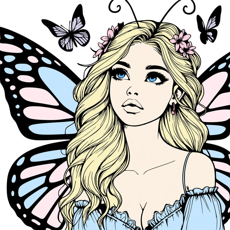 butterfly fairy realistic girl