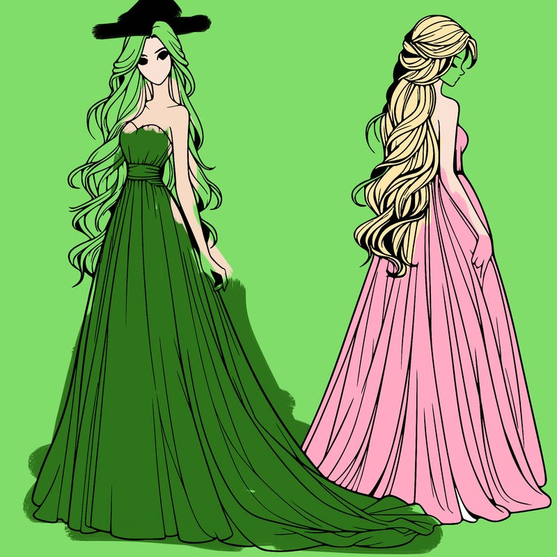 realistic woman with long flowing dress