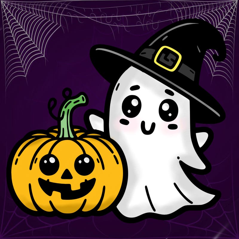 halloween punkin and ghost with hat