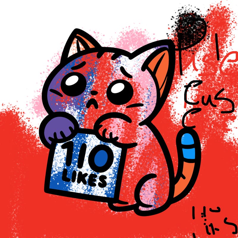 a cat begging for 10 likes