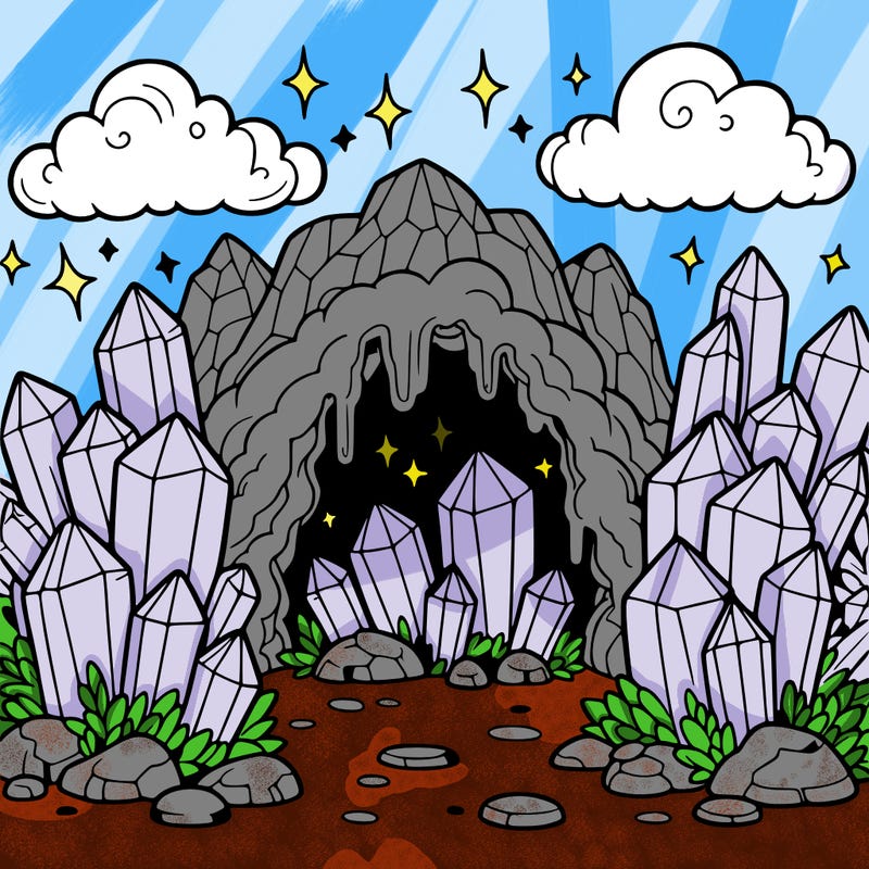 a cave with magic crystals