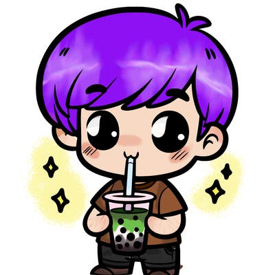 boy drinking boba