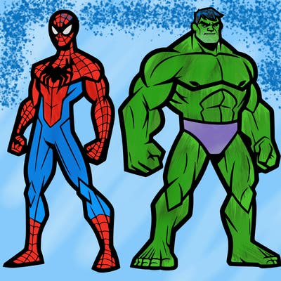 spider-man and hulk