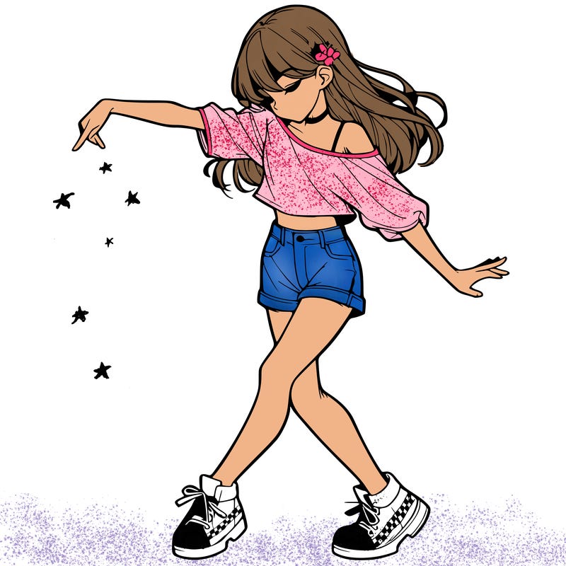 realistic girl danceing