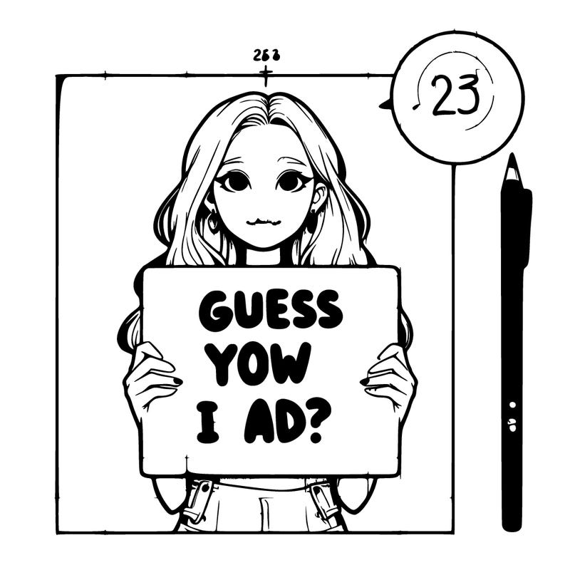 realistic girl holding a sign saying guess how old i am
