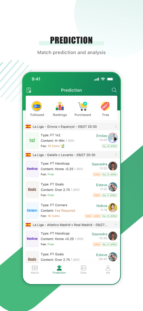 Firescore app prediction tab showing soccer match analysis and expert betting tips.