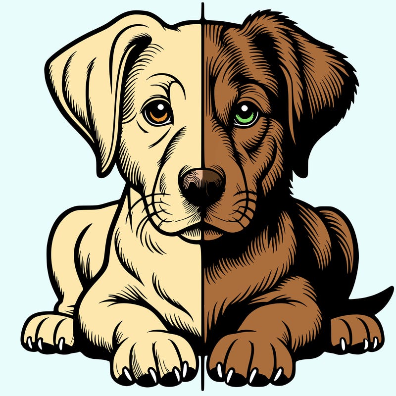 realistic dog split picture