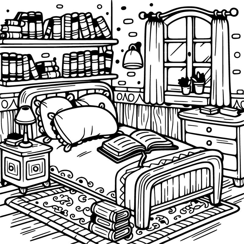 a cozy bookworm's bedroom