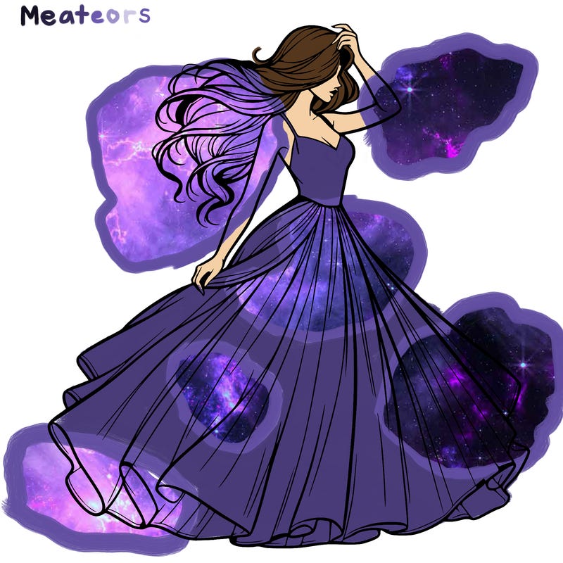 realistic woman with dress flowing in the wind