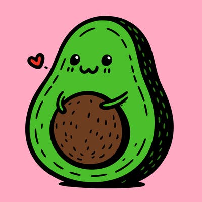 an avocado hugging an avocado