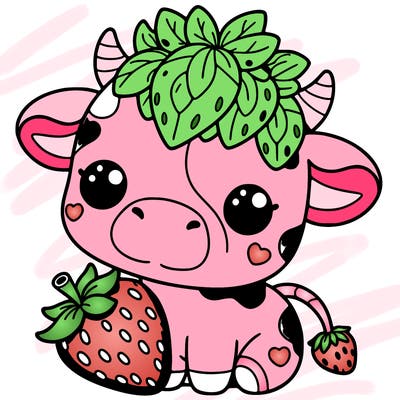 cute strawberry cow