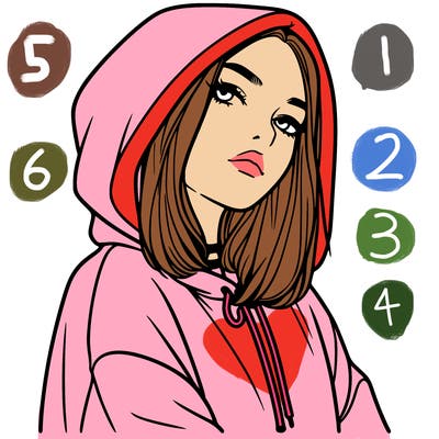 a realistic girl in a hoodie